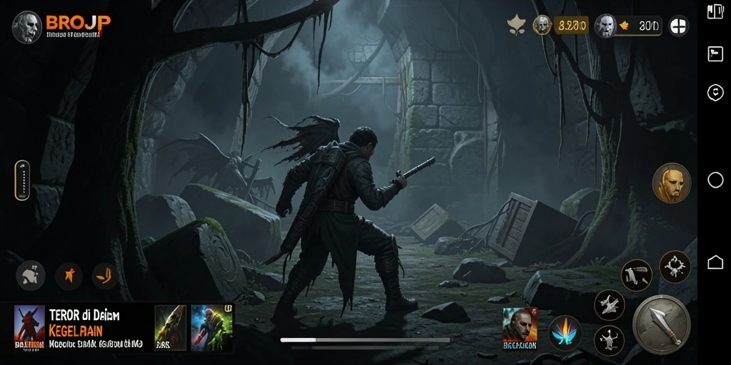 Screenshot gameplay BROJP yang mendebarkan dan penuh ketegangan.