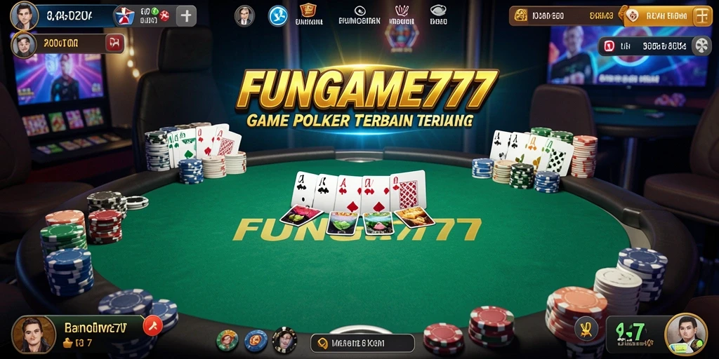 Screenshot gameplay FUNGAME777 yang menunjukkan aksi seru poker.