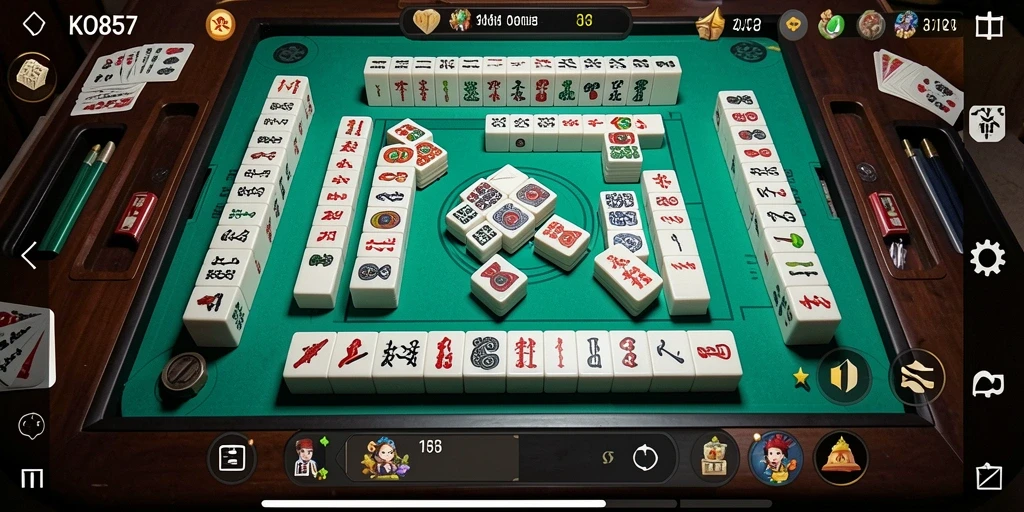 Screenshot gameplay KO857 menampilkan momen seru dalam permainan Mahjong.