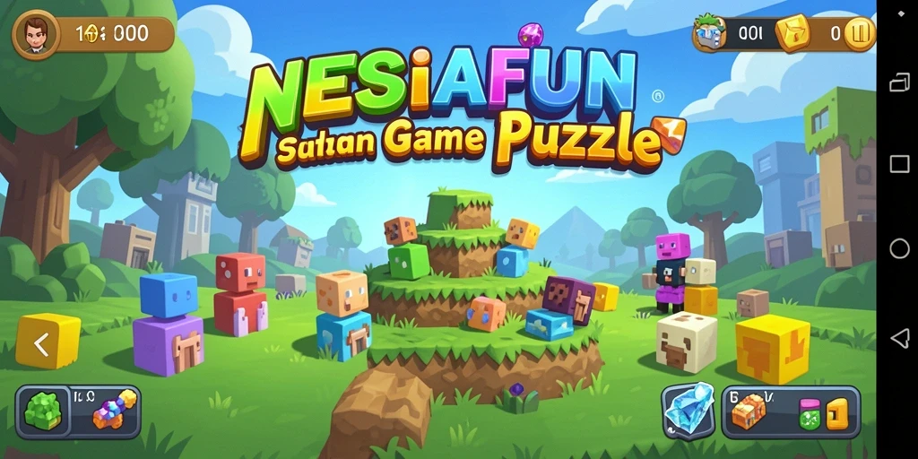 Screenshot utama NESIAFUN: gameplay penuh tantangan Puzzle yang menarik.