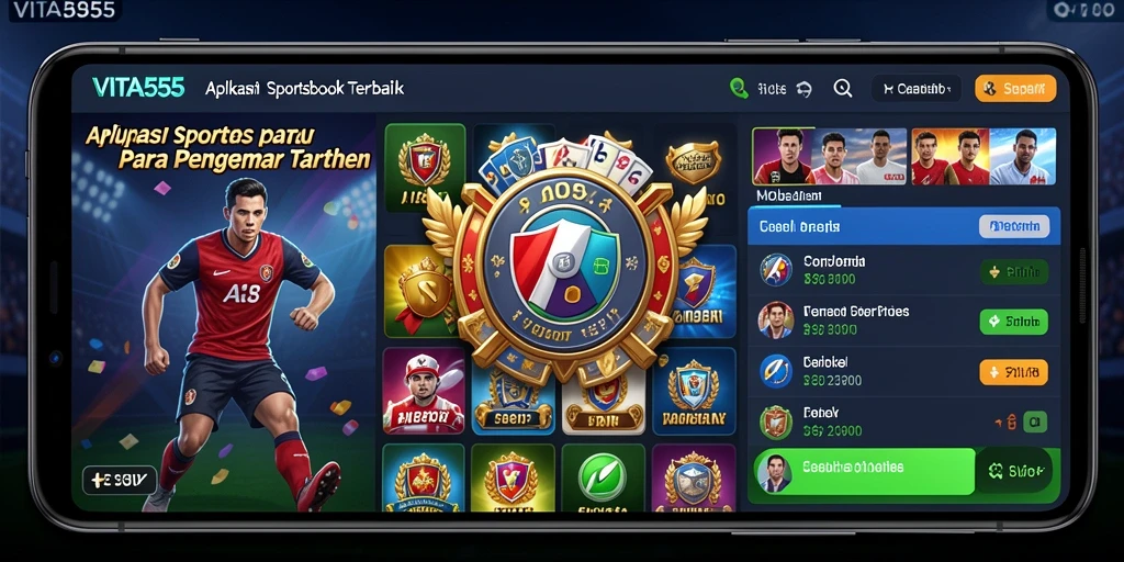 Tampilan utama VITA555 dengan berbagai opsi taruhan olahraga.