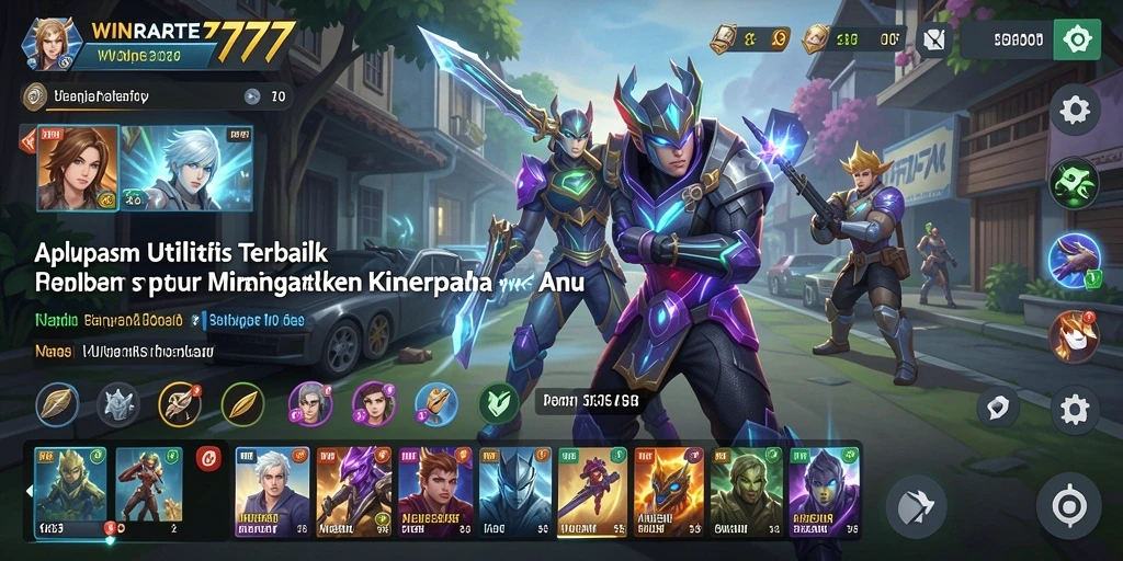 Tangkapan layar WINRATE777 menunjukkan antarmuka intuitif dengan berbagai fitur utilitas.